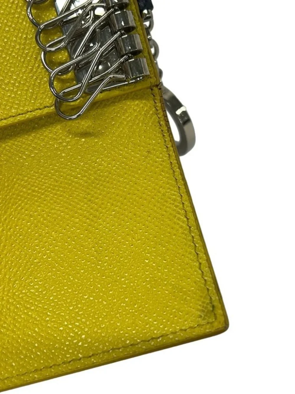 BVLGARI Bvlgari Bvlgari Navy Yellow Leather Hardware Key Case